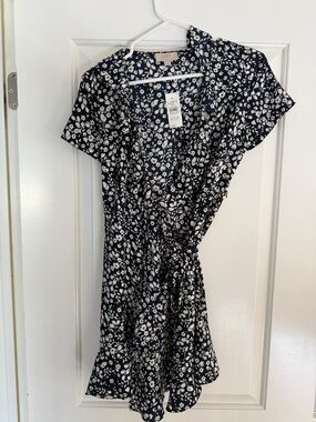 LOFT Outlet Floral Wrap Mini Dress